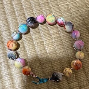 Paint Splatter/ Watercolor Beaded Bracelet